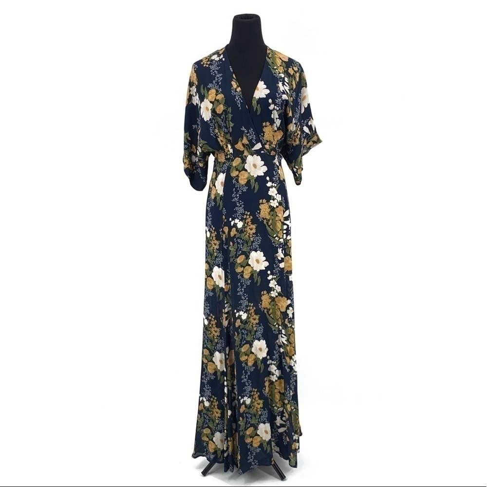 Reformation Winslow Maxi Dress in Yellow and White Floral Graciella Size Small
